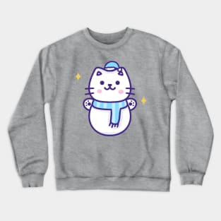 Snowman xmas cat Crewneck Sweatshirt